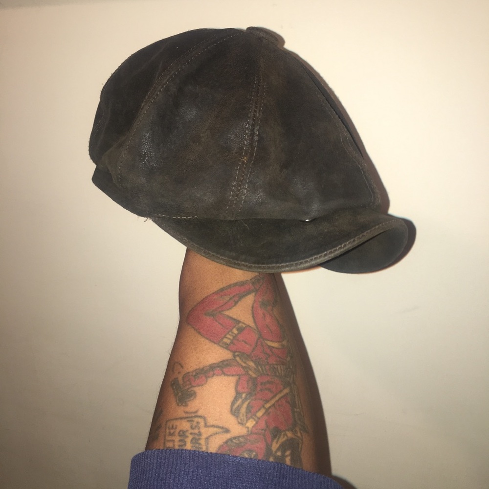 Stetson leather dark brown flap cap